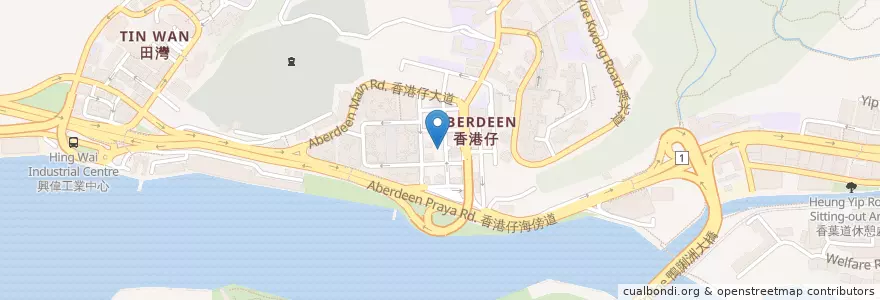 Mapa de ubicacion de 潮苑餐廳 en Chine, Guangdong, Hong Kong, Île De Hong Kong, Nouveaux Territoires, 南區 Southern District.