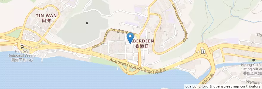 Mapa de ubicacion de 合利粥品店 en Китай, Гуандун, Гонконг, Гонконг, Новые Территории, 南區 Southern District.