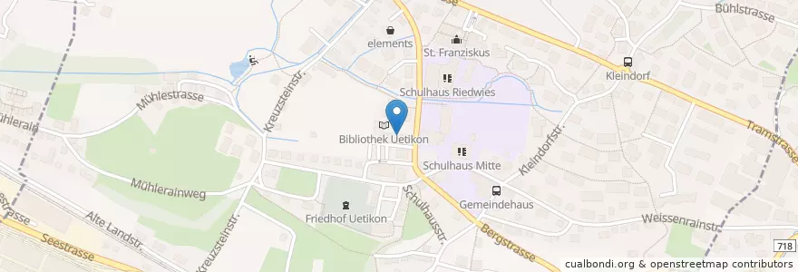 Mapa de ubicacion de Bistro Riedsteg en スイス, チューリッヒ, Bezirk Meilen, Uetikon Am See.