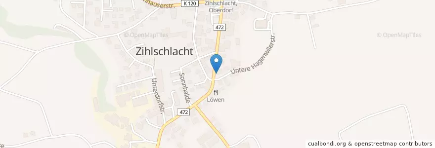 Mapa de ubicacion de Post Zihlschlacht en Svizzera, Turgovia, Bezirk Weinfelden, Zihlschlacht-Sitterdorf.