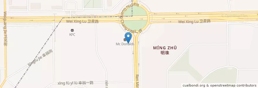 Mapa de ubicacion de 24 hour self service banking en 中国, 吉林省, 长春市, 南关区, 明珠街道.