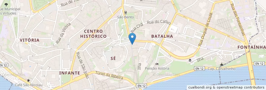 Mapa de ubicacion de Gelados de Portugal en Portekiz, Norte, Área Metropolitana Do Porto, Porto, Porto, Cedofeita, Santo Ildefonso, Sé, Miragaia, São Nicolau E Vitória.