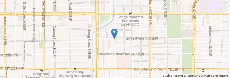 Mapa de ubicacion de 爵・旋轉串燒 en 타이완, 타이중 시, 시 구.