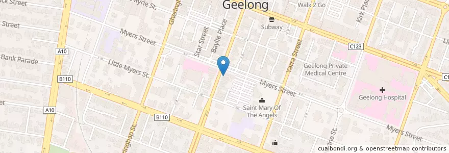 Mapa de ubicacion de Sant en Australië, Victoria, City Of Greater Geelong.