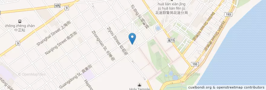 Mapa de ubicacion de 原住民舞蹈秀 en تايوان, مقاطعة تايوان, هوالين, 花蓮市.