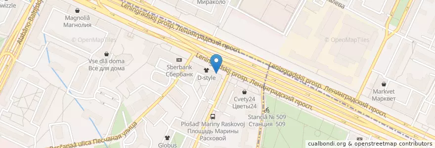 Mapa de ubicacion de Чебуречка en Russie, District Fédéral Central, Moscou, Северный Административный Округ, Район Сокол, Район Аэропорт.