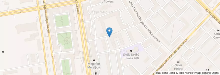 Mapa de ubicacion de Медтехника en Russie, District Fédéral Du Nord-Ouest, Oblast De Léningrad, Saint-Pétersbourg, Кировский Район, Округ Автово.
