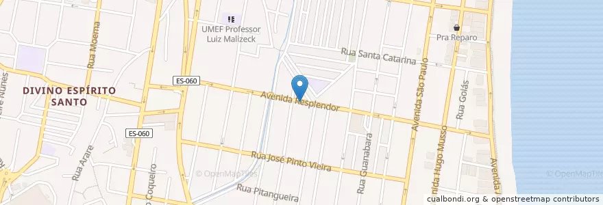 Mapa de ubicacion de igreja missao en ブラジル, 南東部地域, エスピリト サント, Região Geográfica Intermediária De Vitória, Região Metropolitana Da Grande Vitória, ヴィラ・ヴェーリャ, Microrregião Vitória.