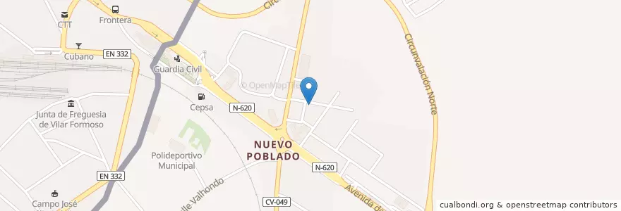 Mapa de ubicacion de Club Tropical en إسبانيا, قشتالة وليون, شلمنقة, Comarca De Ciudad Rodrigo, Fuentes De Oñoro.
