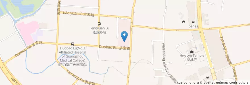 Mapa de ubicacion de 麦当劳 en چین, گوانگ‌دونگ, 广州市, 荔湾区, 多宝街道.
