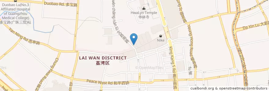 Mapa de ubicacion de 广州酒家 en China, Provincia De Cantón, Cantón, 荔湾区, 华林街道.