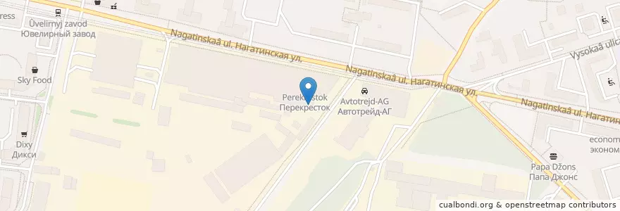 Mapa de ubicacion de Сбербанк en Rusia, Distrito Federal Central, Москва, Южный Административный Округ, Район Нагатино-Садовники.