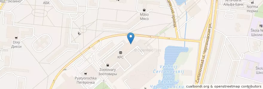 Mapa de ubicacion de Сбербанк en Rusland, Centraal Federaal District, Moskou, Южный Административный Округ, Район Чертаново Северное.
