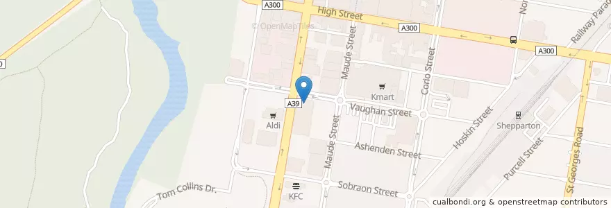 Mapa de ubicacion de Chemist Warehouse en Australie, Victoria, City Of Greater Shepparton.