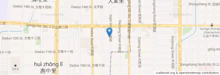 Mapa de ubicacion de 津石家便當專門 en Taiwan, Taichung, Nantun District.