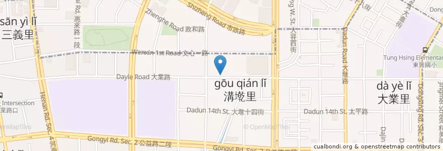 Mapa de ubicacion de 格蕾朵甜點莊園 en Taiwan, Taichung, Nantun District.