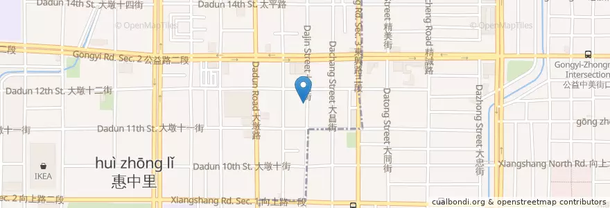 Mapa de ubicacion de 有春茶館 en Tayvan, Taichung, 南屯區.