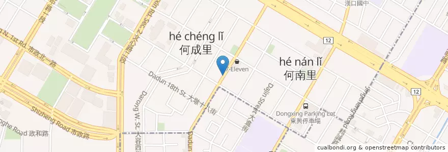 Mapa de ubicacion de 芝麻掉了 en تایوان, تایچونگ.