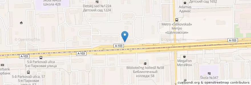 Mapa de ubicacion de ВТБ en روسيا, Центральный Федеральный Округ, Москва, Восточный Административный Округ, Район Северное Измайлово.