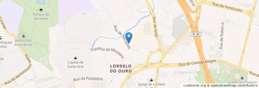 Mapa de ubicacion de Adega Túnel en Portogallo, Nord, Área Metropolitana Do Porto, Porto, Porto, Lordelo Do Ouro E Massarelos.