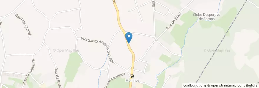 Mapa de ubicacion de Café Angelica en ポルトガル, Aveiro, ノルテ, Área Metropolitana Do Porto, Santa Maria Da Feira, Fornos.