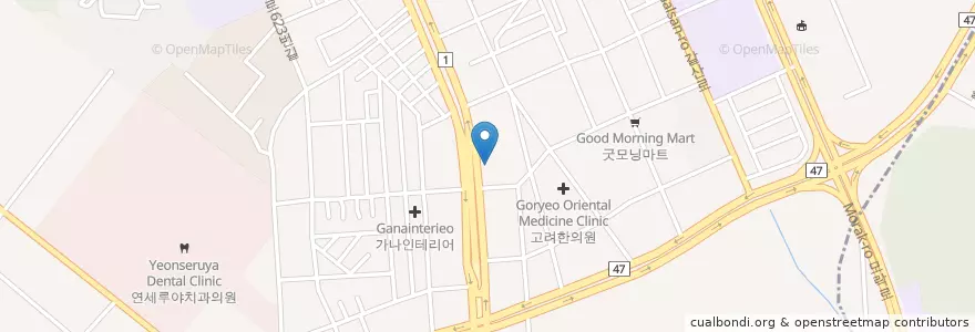 Mapa de ubicacion de MG새마을금고 안양남부지점 en Korea Selatan, Gyeonggi, 안양시, 동안구, 호계동.