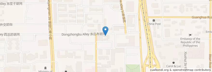 Mapa de ubicacion de 四川办事处 en 중국, 베이징시, 허베이성, 东城区.