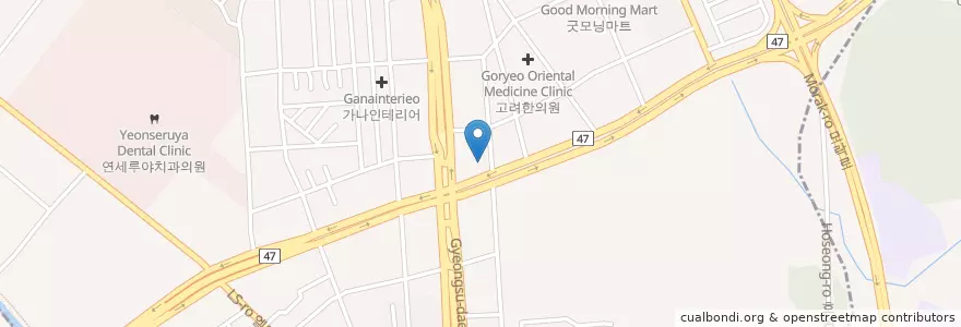 Mapa de ubicacion de KB국민은행 en کره جنوبی, گیونگی-دو, 안양시, 동안구, 호계동.