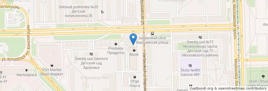 Mapa de ubicacion de Pro-Sushi en Rusia, Северо-Западный Федеральный Округ, Óblast De Leningrado, San Petersburgo, Московский Район.