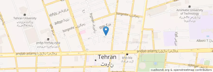 Mapa de ubicacion de کافه گیو en 이란, 테헤란, شهرستان تهران, 테헤란, بخش مرکزی شهرستان تهران.