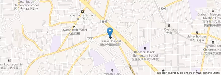 Mapa de ubicacion de 田崎病院 en Japan, Tokio, 板橋区.