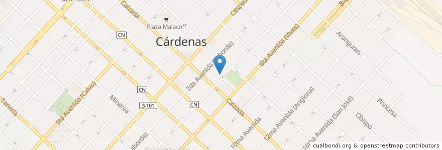 Mapa de ubicacion de Bar-Restaurant Don Ramón en كوبا, Matanzas, Cárdenas, Ciudad De Cárdenas.