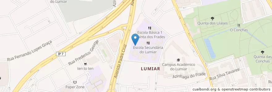 Mapa de ubicacion de Lumiar en 포르투갈, Área Metropolitana De Lisboa, Lisboa, Grande Lisboa, 리스본, Lumiar.