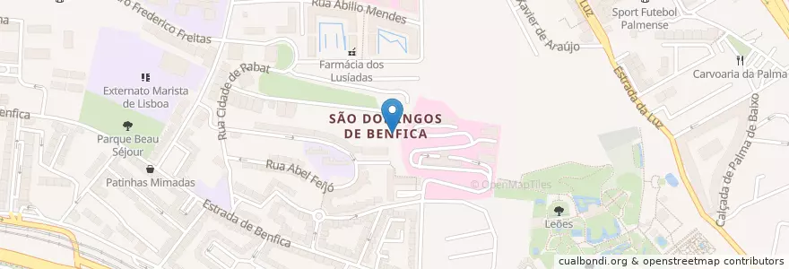 Mapa de ubicacion de São Domingos de Benfica en 葡萄牙, Área Metropolitana De Lisboa, Lisboa, Grande Lisboa, 里斯本, São Domingos De Benfica.