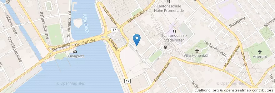 Mapa de ubicacion de Globus am Bellevue en Svizzera, Zurigo, Distretto Di Zurigo, Zurigo.
