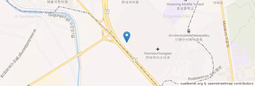 Mapa de ubicacion de 신한은행 en Республика Корея, Кёнгидо, 호계동.