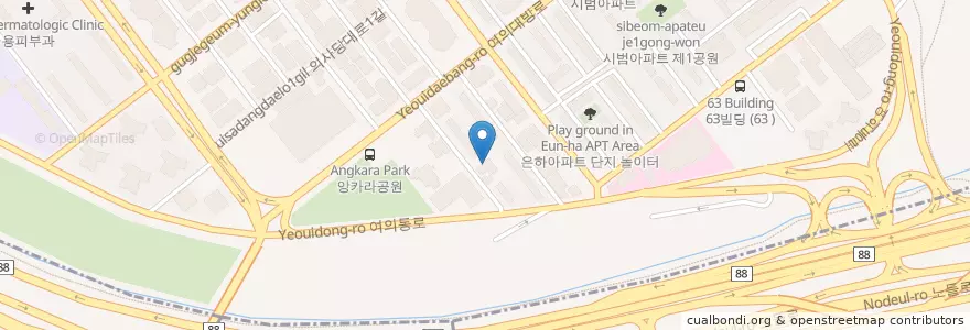 Mapa de ubicacion de 원불교 en Zuid-Korea, Seoel, 영등포구, 여의동.