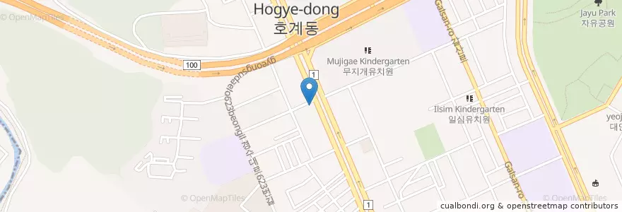 Mapa de ubicacion de SC제일은행 en Республика Корея, Кёнгидо, 안양시, 동안구, 호계동.