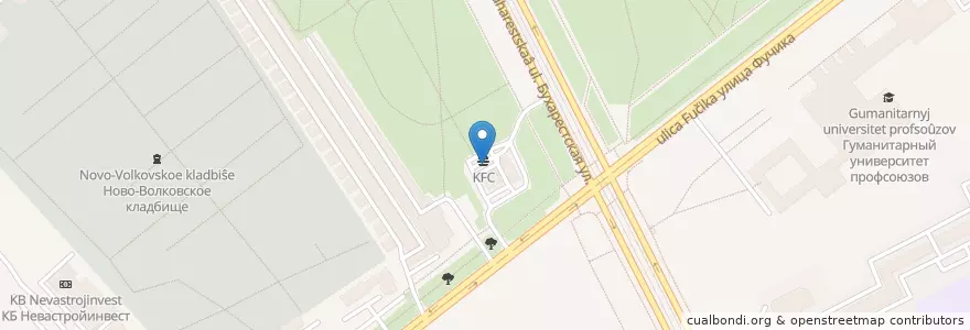 Mapa de ubicacion de KFC Авто en Russie, District Fédéral Du Nord-Ouest, Oblast De Léningrad, Saint-Pétersbourg, Фрунзенский Район, Округ Волковское.