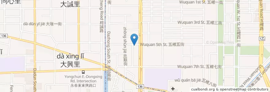 Mapa de ubicacion de 厚燒日法式烤肉餐盒 en تایوان, تایچونگ.
