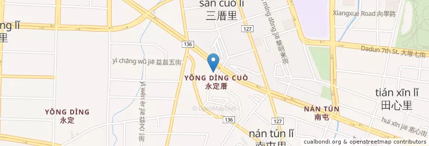 Mapa de ubicacion de 小杏韻輕食便當 en Taiwán, Taichung, 南屯區.