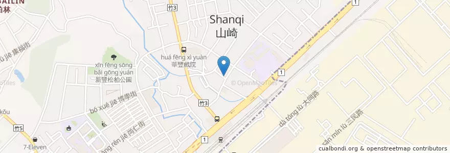 Mapa de ubicacion de 佑寧骨科 en تایوان, 臺灣省, 新竹縣, 新豐鄉.
