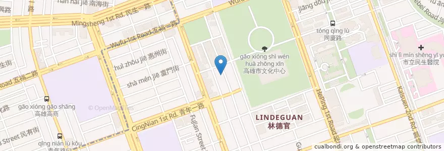 Mapa de ubicacion de 篸咖啡 en 臺灣, 高雄市, 苓雅區.