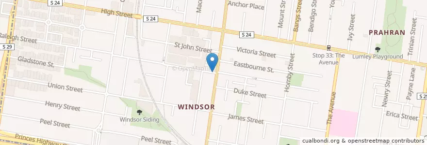 Mapa de ubicacion de Tusk en Australië, Victoria, City Of Stonnington.