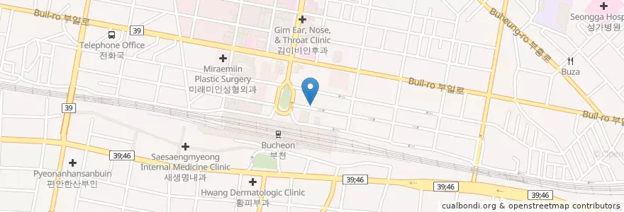 Mapa de ubicacion de 카페캘리 en 韩国/南韓, 京畿道, 富川市.