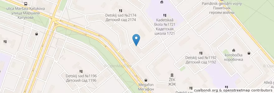 Mapa de ubicacion de Отделение связи №123181 en ロシア, 中央連邦管区, モスクワ, Северо-Западный Административный Округ, Район Строгино.