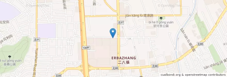 Mapa de ubicacion de 摩斯漢堡 en Taiwan, 新北市, 中和區.