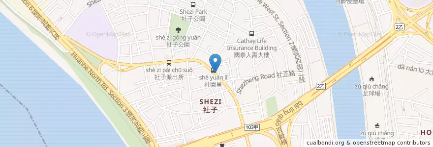 Mapa de ubicacion de 東鎮巴巴涮涮鍋 en Tayvan, 新北市, Taipei, 士林區.