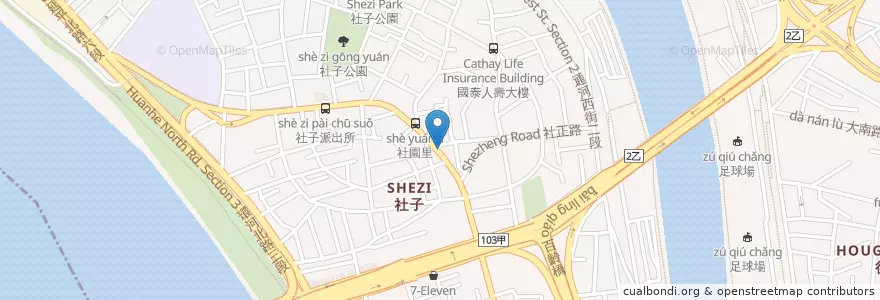 Mapa de ubicacion de 尚鴻平價鐵板燒 en تایوان, 新北市, تایپه, 士林區.