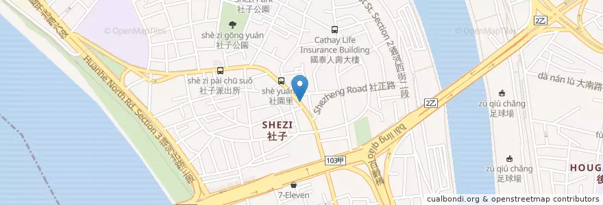 Mapa de ubicacion de 社子中醫診所 en تایوان, 新北市, تایپه, 士林區.